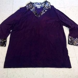 Fred David Woman purple top Plus Size 2X